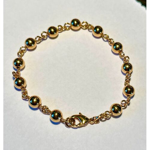 Bracelet Plaqué Or Maille Boules Marseille - 6mm / 19cm