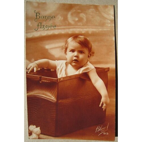 Enfant Dans Un Sac De Voyage. Bonne Année. Gilly. Bleuet Paris 513