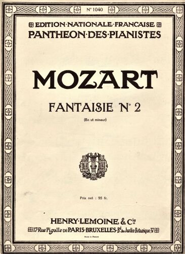 Fantaisie N°2 - (Ut Mineur) - Panthéon Des Pianistes N°1040