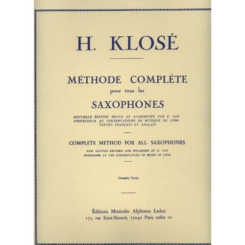 Méthode Complète Pour Tous Les Saxophones Saxophone Volume 1