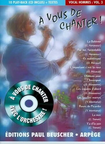 A Vous De Chanter Voix Homme Vol.3 + Cd Voix