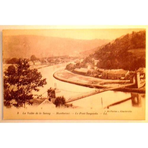 Carte Postale Ancienne Ardennes Montherme La Vallee De La Semsy Le Pont Suspendu