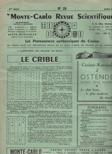 Monte-Carlo Revue Scientifique  N° 29 : Le Crible