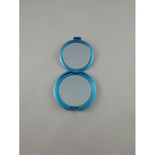 Miroir De Poche Double Rond 7,5 Cm Avec Clapet 3 Couleurs Bleu 