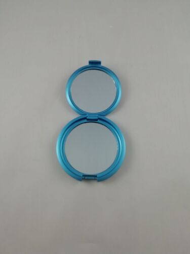 Miroir De Poche Double Rond 7,5 Cm Avec Clapet 3 Couleurs Bleu 