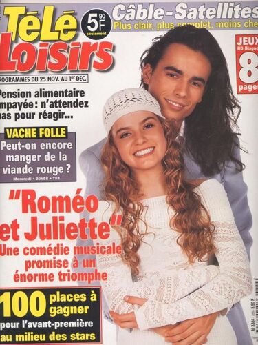 Télé Loisirs / 20-11-2000  N° 769 : Romeo Et Juliette / Damien Sargue / Cecilia Cara (2p) - Henri Salvador (1p) - Brigitte Bardot (1/2p)