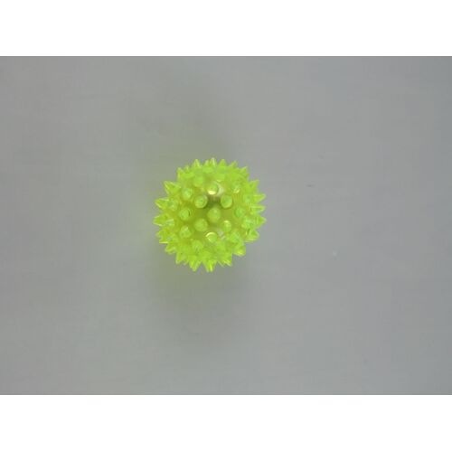 Boule De Massage Led 5,5 Cm Avec Picots Pied Cuir Chevelu Anti Stress Jaune
