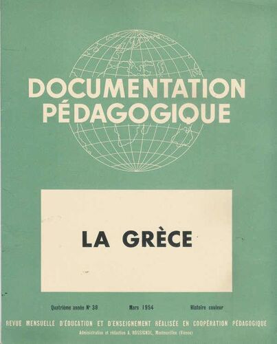 Documentation Pédagogique  N° 38 : La Grèce
