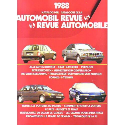 Katalog Der Automobil Revue Catalogue De La Revue Automobile  N° 1988