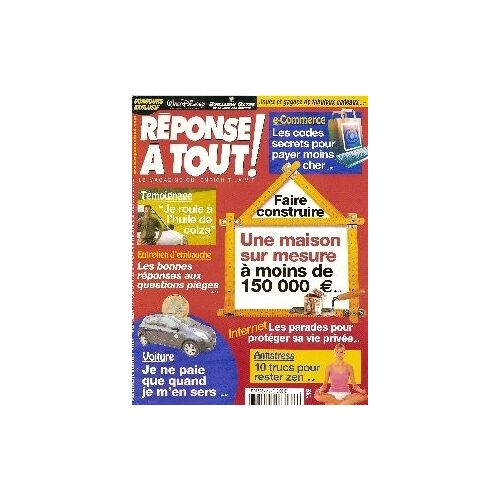 Reponse A Tout !  N° 212 : Une Maison Sur Mesure A Moins De 150 000 Euros