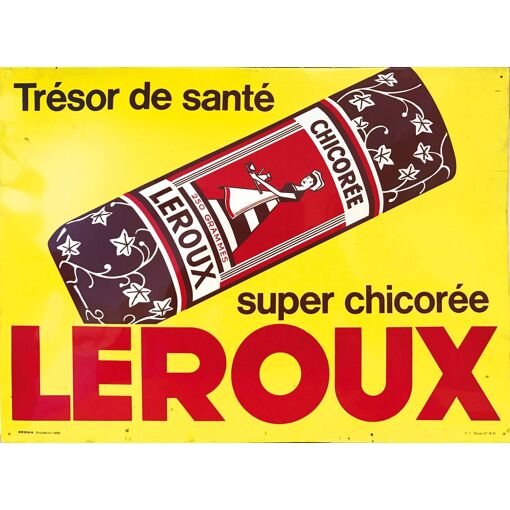 Affiche Publicitaire Ancienne Chicorée Leroux – éducative Sur Le Cycle, France, Années 1900-1979
