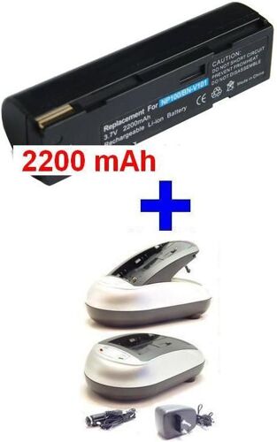 Chargeur + Batterie compatible Fuji NP-100 NP100 JVC BN-V101 BNV101 *2200mAh*