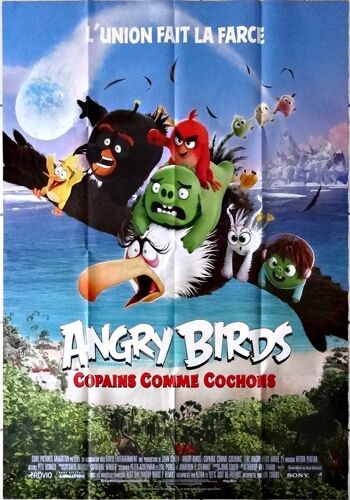 Angry Birds : Copains Comme Cochons - Véritable Affiche De Cinéma Pliée - Format 120x160 Cm - De Thurop Van Orman Avec La Voix De Karin Viard, Jason Sudeikis, Josh Gad - Animation - 2019