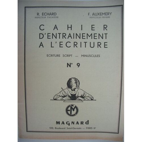Cahier D'entrainement À L'écriture N°9  - Ecriture Script - Minuscules