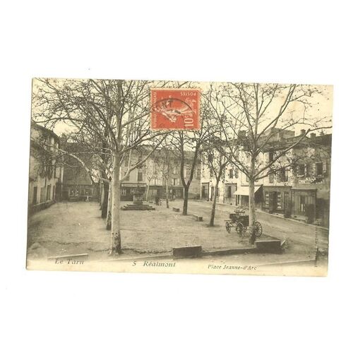 Carte Postale Ancienne. Réalmont (Tarn). Place Jeanne D'arc