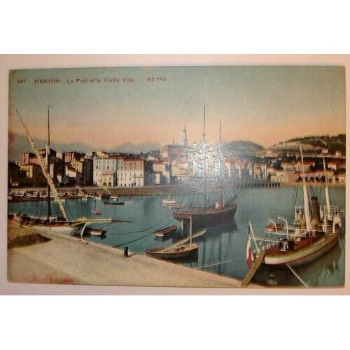 Carte Postale Semi Moderne En Couleurs Alpes Maritimes. Menton Le Port Et La Vieille Ville