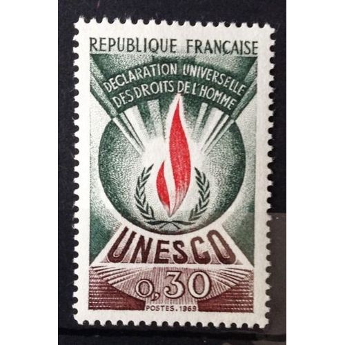 Unesco - Déclaration Universelle Des Droits De L'homme (Flamme) 0,30 (Impeccable Service N° 39) Neuf** Luxe (= Sans Trace De Charnière) - France Année 1969 - N11095