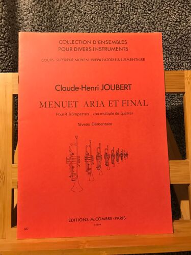 Claude-Henry Joubert Menuet Aria Final Partition 4 Trompettes Éditions Combre