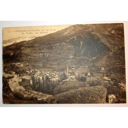 Carte Postale Semi Moderne Alpes Maritimes Colmars Les Alpes Sur Les Bords Du Verdon Vue Generale