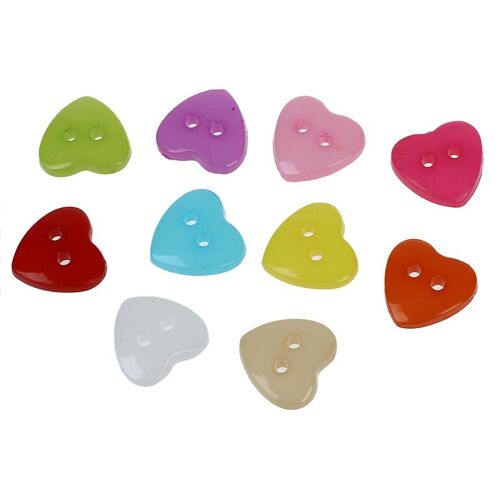 Xm 100x Coeur En Plastique Deux Trous Bouton Boutons De Couture