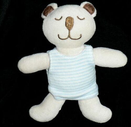 Auchan ? Ours Semi Plat Pull Bleu Blanc Raye Doudou