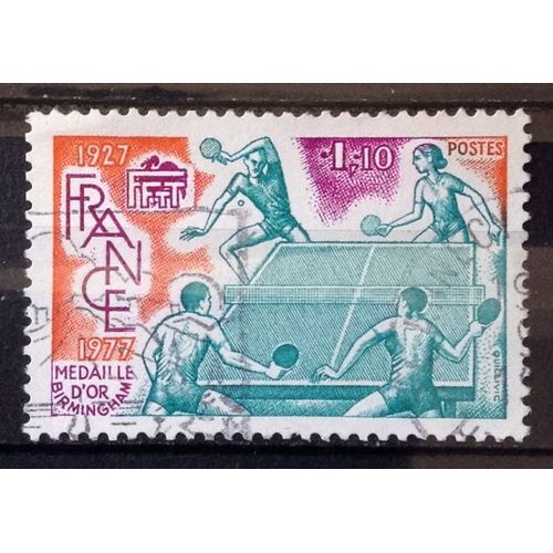 Tournoi Fédération Tennis De Table 1,10 (Très Joli N° 1961) Obl - France Année 1977 - N26369