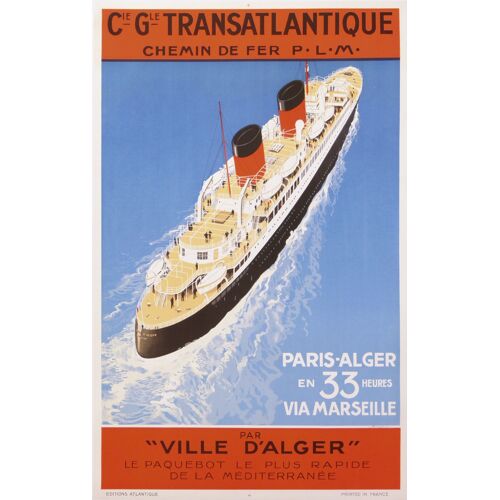 Affiche Compagnie Générale Transatlantique Alger