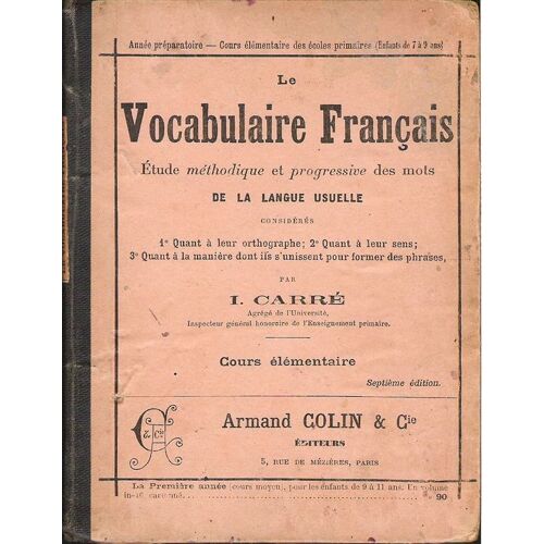 Le Vocabulaire Français. Cours Élémentaire.