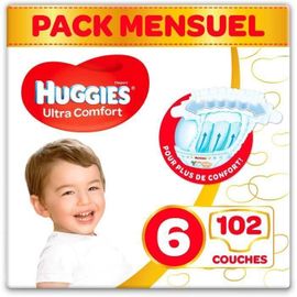 Huggies Ultra Comfort - Couches Bebe Unisexe X102 Taille 6 - Pack 1 Mois