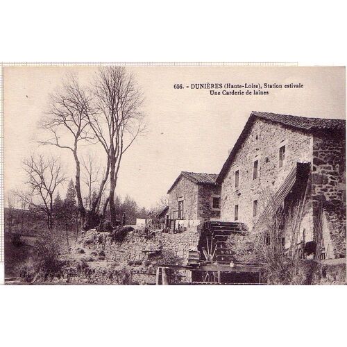 Carte Postale Ancienne De Dunieres (Haute Loire) Moulin A Eau D'une Carderie De Laines