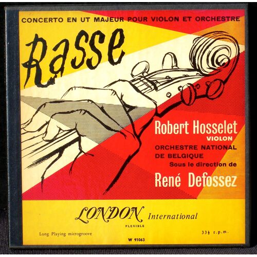 François Rasse Concerto Pour Violon R.Hosselet R.Defossez Lp Nm-, Bx & Cv Ex