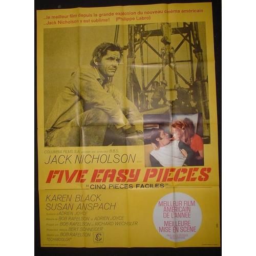 Five Easy Pieces * Bob Rafelson - Film 1970 - Affiche De Cinema Originale - 120x160 Cm * Movie Poster - Jack Nicholson ; Karen Black ; Susan Anspach *