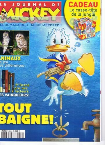 Mickey  N° 2890 : Tout Baigne, Animaux Le Jeu Des Différences, 5ème Grand Prix Des Lecteurs Les Vainqueurs...