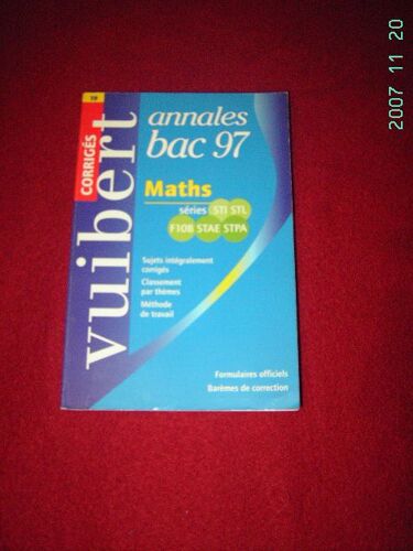 Annales Bac Corriges Maths Sti-Stl