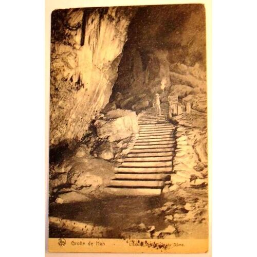 Carte Postale Ancienne Belgique Grotte De Han L Entree De La Salle Du Dome
