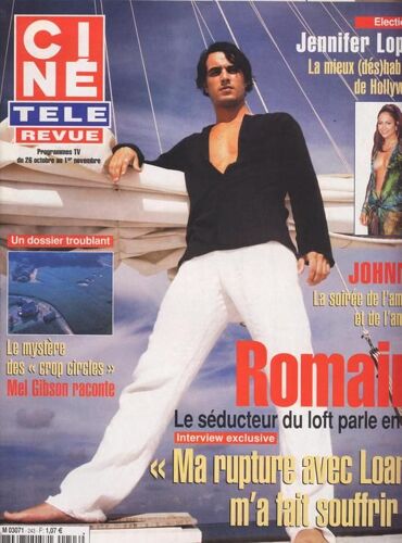 Ciné Télé Revues / 24-10-2002 N° 43 : Loft Story 2 / Romain Cabon (4p) - Mel Gibson (2p) - Johnny Hallyday (1p) - Jennifer Lopez (1p) - Julia Maraval (2p) - Richard Harris (2p) - Bing Crosby (2p)