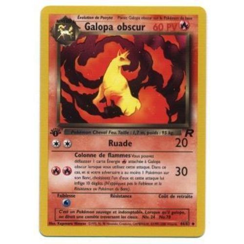 Pokemon Francaise Rocket Ed1 (Édition 1, Avec Le Logo Édition 1) Semi Rare N° 44/82 Galopa Obscur