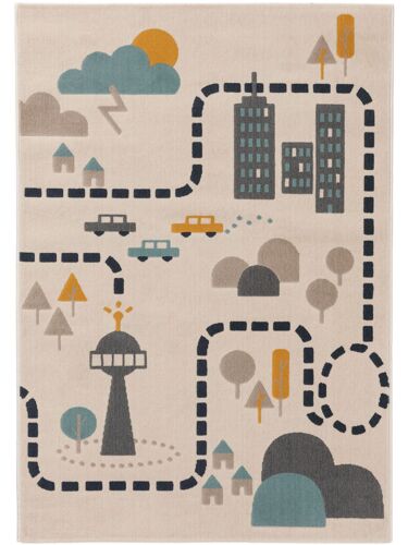 Tapis Enfant Juno Beige 160x230 Cm - Tapis Pour Chambre D'enfants/Bébé