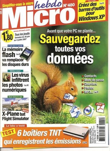 Hebdo Micro  N° 480 : Sauvegardez Toutes Vos Données