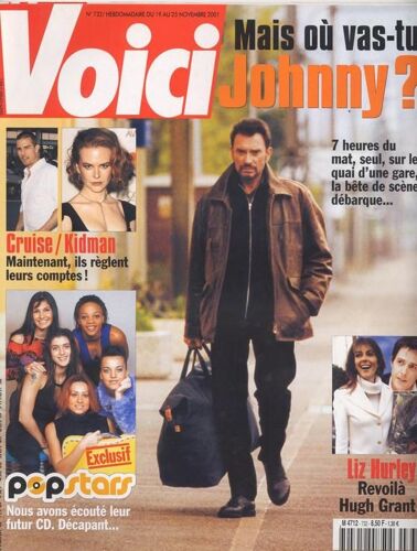 Voici / 19-11-2001  N° 732 : Nicole Kidman / Tom Cruise (2p) - Johnny Hallyday (3p) - Liz Hurley (1,5p) - Kylie Minogue (1,5p) - L5 (2p)