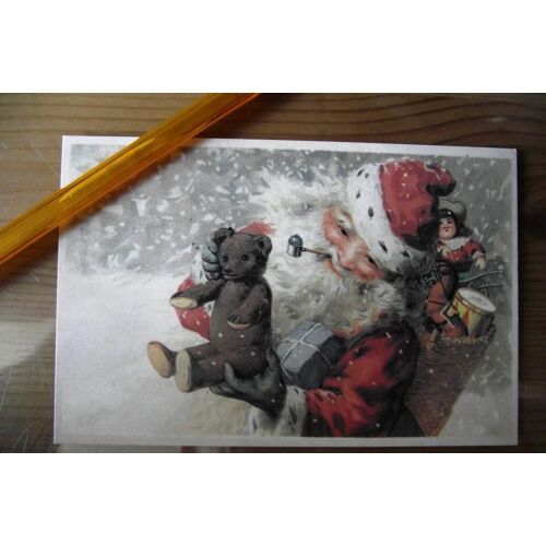 Carte Postale Non Écrite Père Noël Et Ses Jouets.