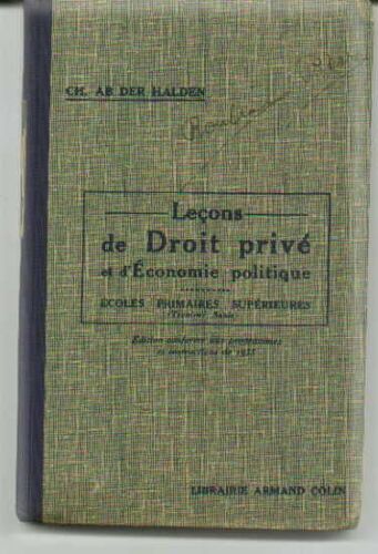 Lecons De Droit Prive Et D'economie Politique