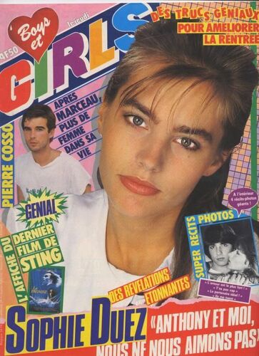 Boys Et Girls / 05-11-1985 N° 297 : Pierre Cosso (2p) - Anthony Delon (1/4p) - Michael Jackson (1/2p) - Sting / Jennifer Beals (1p + Poster) - Christophe Malavoy (1p) - Sophie Duez (2p)