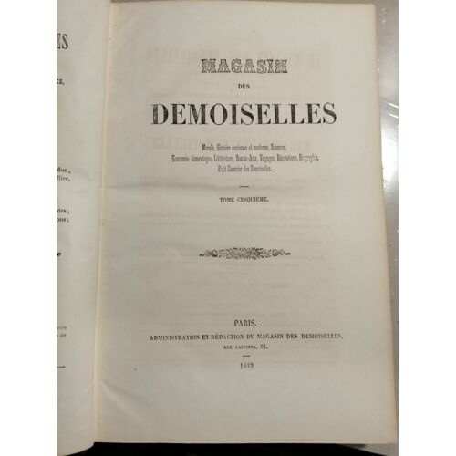 Magasin Des Demoiselles N°5 1849