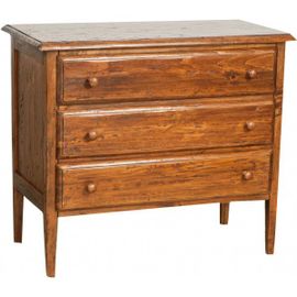 Commode Style Rustique En Bois Massif De Tilleul Finition Noyer L100xpr48xh85 Cm