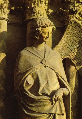 Cathédrale De Reins Portail Central L'ange Gabriel