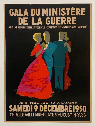 Affiche Gala Du Ministère De La Guerre 1950