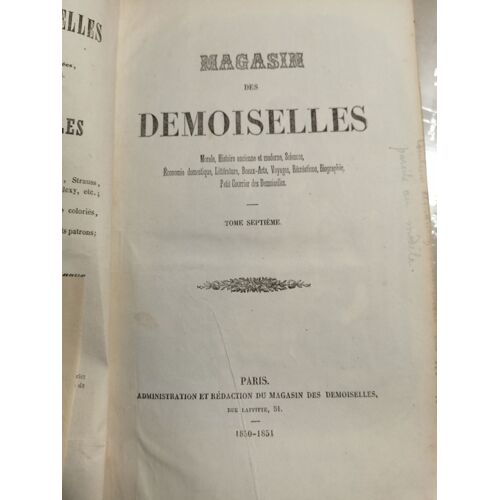 Magasin Des Demoiselles N°7 1850-1851