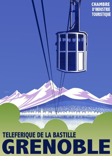 Affiche Téléférique De La Bastille Grenoble