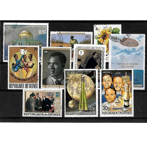Guinée-Lot De 10 Timbres Oblitérés-Très Bon Etat